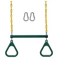 Swing Sets For Backyard-Set Includes 18Inch Trapeze Swing Bar & 48Inch Heavy Duty Chain With Locking Carabiners (Green) 1
