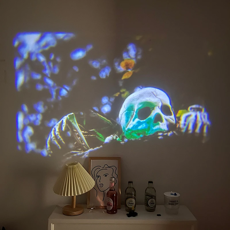 Halloween Projector Decoration Halloween Holographic Atmosphere Wall Projector Light Party Supplies Background Decoration starry sky projector light ambient light glow light
