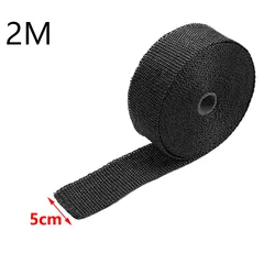 Enhanced Heat-Resistant Motorcycle Exhaust Insulation Wrap (Black 2M)