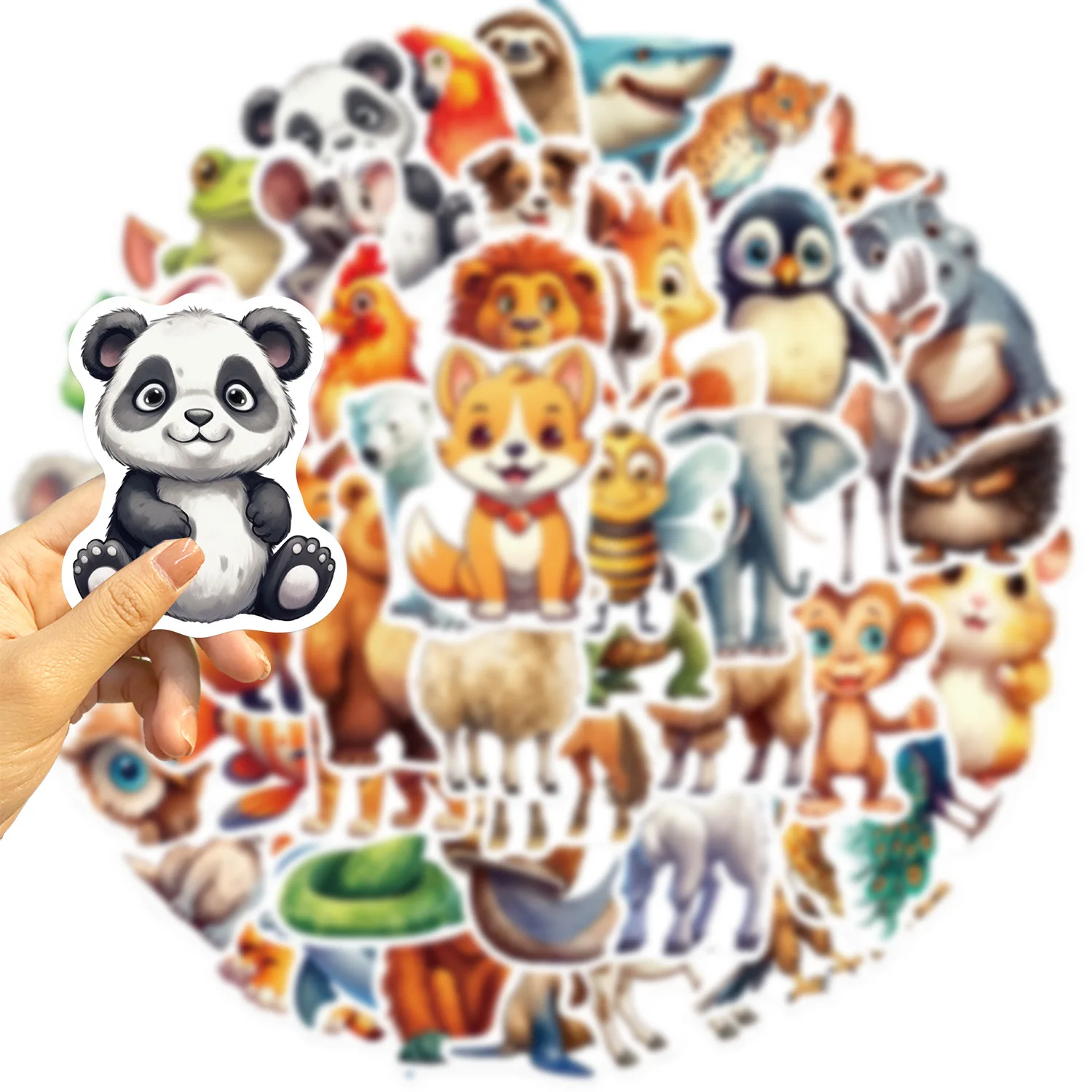 10/50PCS Cute Cartoon Zoo Wild Animals Stickers for Toy DIY Phone Luggage Skateboard Laptop Kawaii Decals Graffiti Sticker