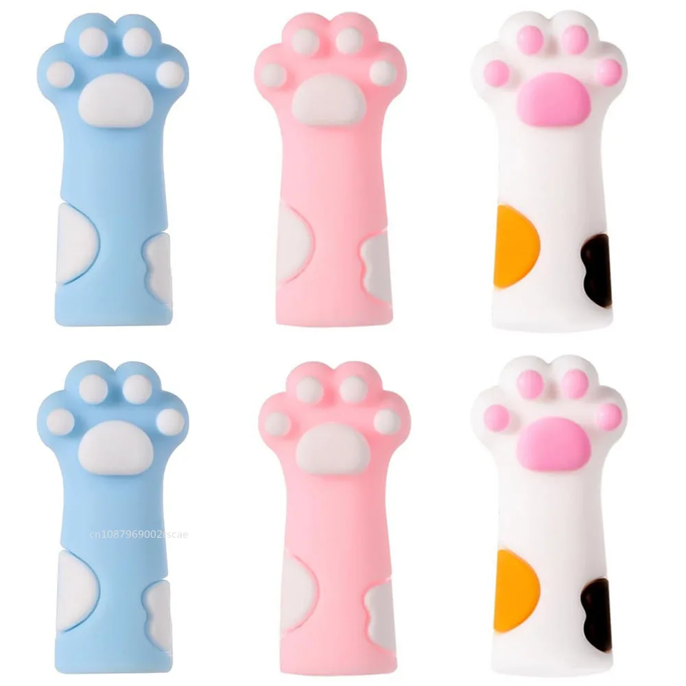 Description Picture 3 of item4pcs/set Cat Paw Knitting Needle Stoppers Needles Point Silicone Protector Anti-shedding Cap DIY Weave Tools Sewing Accessories