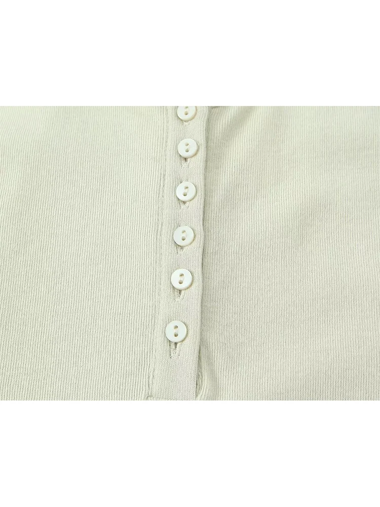 TFMLN Women's Summer Sleeveless Vest Leisure Street Clothing Female Fashion Breasted Slim Round Collar Tee 2025 New Outfit