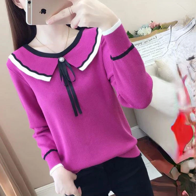 

Женские модные пуловеры высокого качества в осеннем стиле, Женский вязаный кашемировый свитер, Женский Повседневный Топ с круглым воротником G16