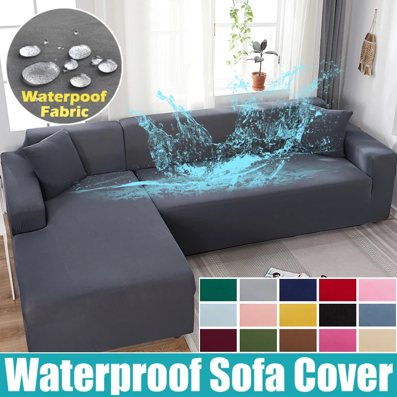 

Waterproof Sofa Cover 1/2/3/4 Seater Sofa Cover for Living Room Elastic Solid L Shaped Corner Sofa Cover for Sofa Couch Armchair