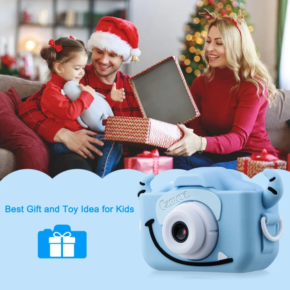 Kids Camera 1080P HD With 32G Card 2.0 Inches Color Screen Dual Selfie Video Game Children Digital Camera Toys Gift for Children