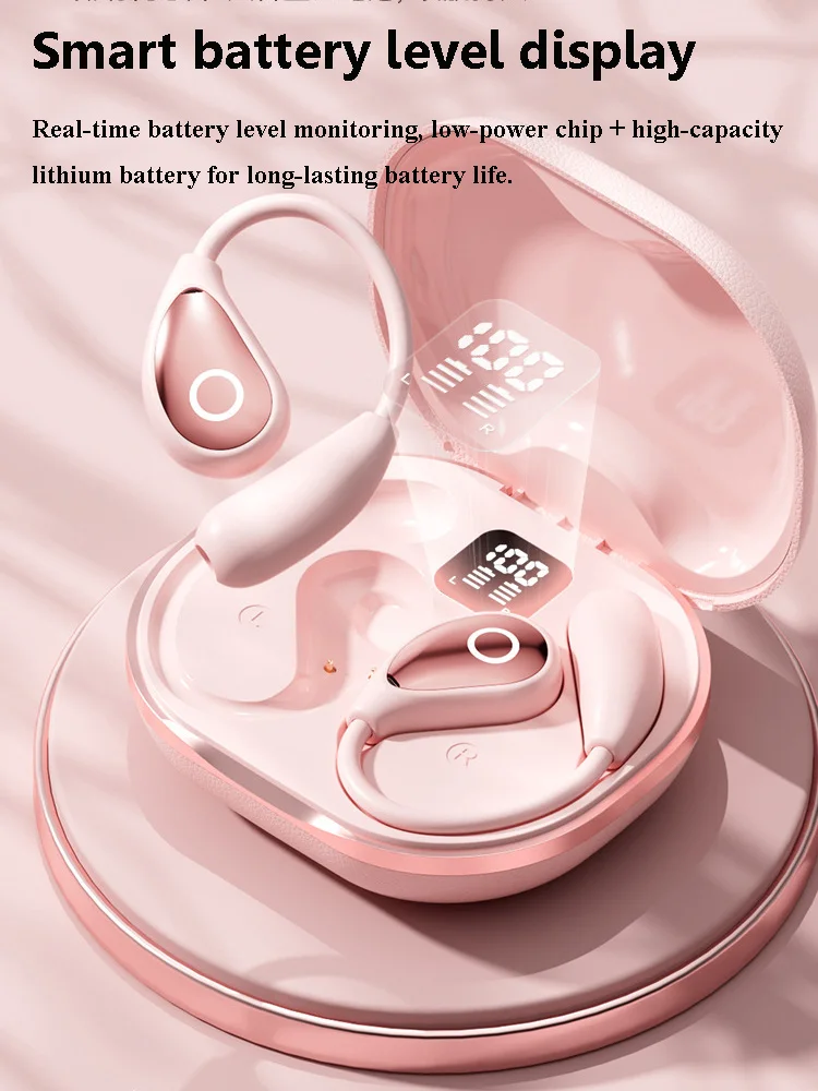 Kids Air Conduction Wireless Headphones Open Ear Bluetooth 5.4 Stereo Music Headset with Microphone Touch Control Earphones