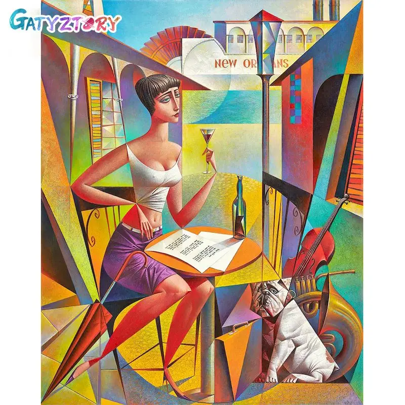

GATYZTORY DIY Pictures By Number Abstract woman Kits Home Decor Painting By Number Figure Drawing On Canvas HandPainted Art Gift