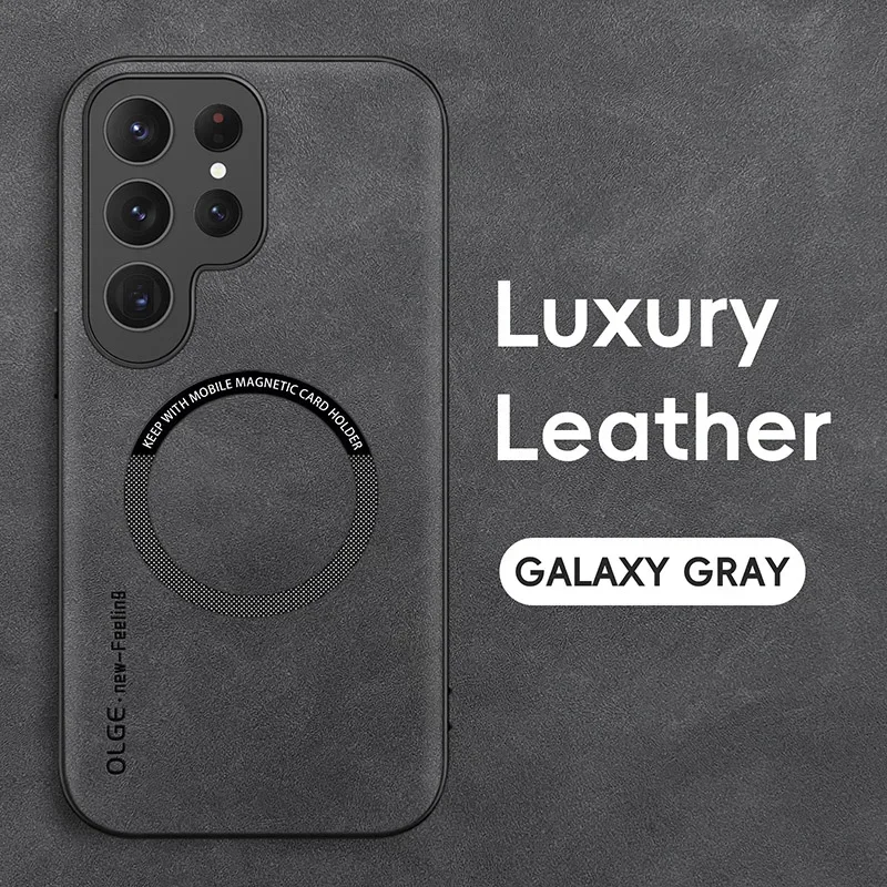 OLGE Sheepskin Vintage Magnetic Leather Phone Case with Magsafe Compatibility