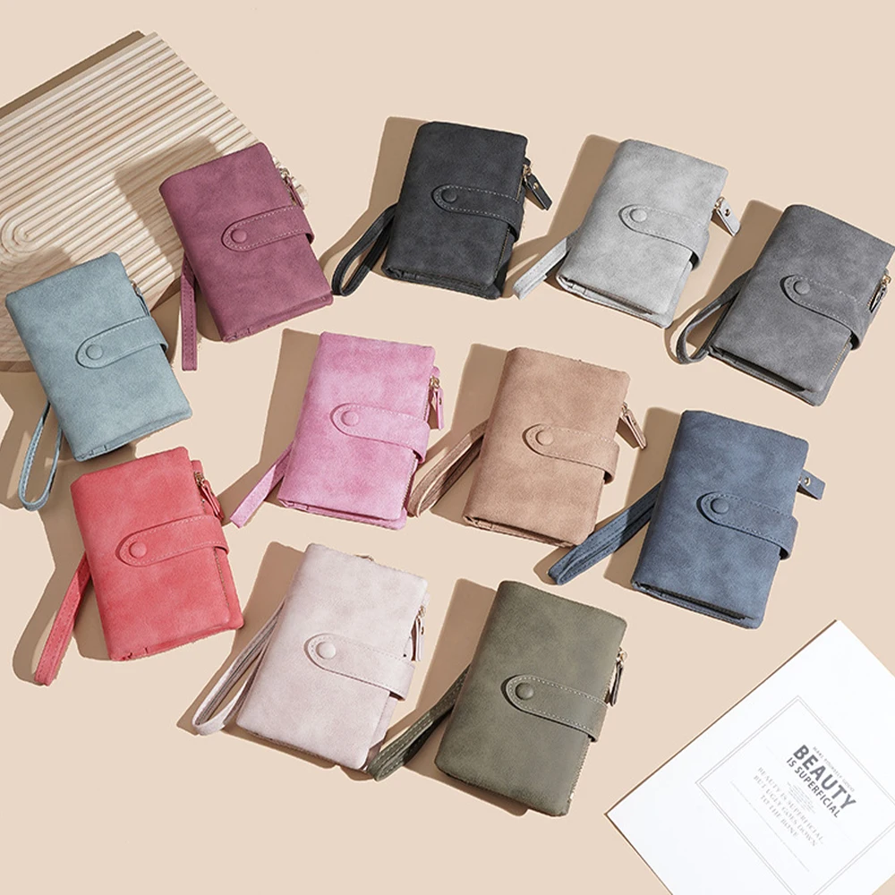 16-Card Slot Magnetic Folding Wallet with Zippered Coin Pocket and Wrist Strap, Large Capacity Multi-Functional Storage, Unisex Travel Card Holder