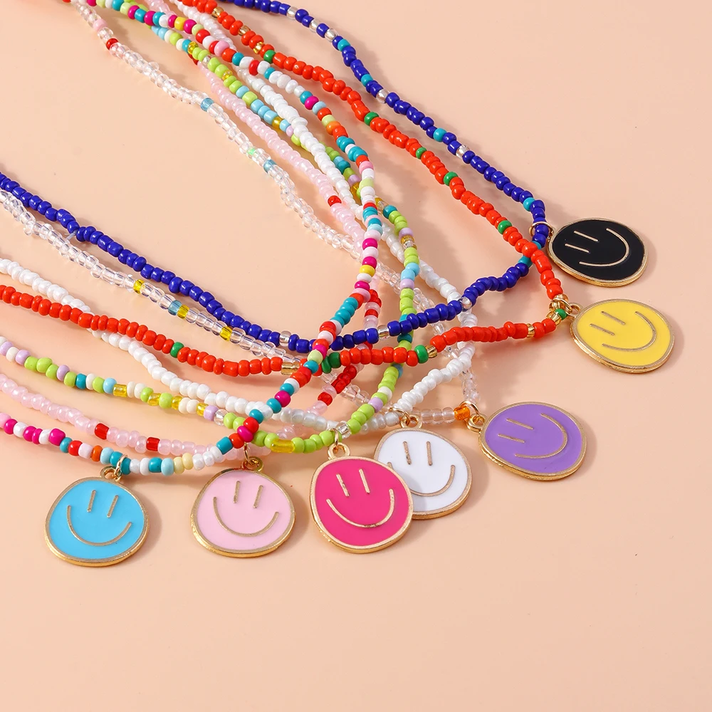 Aihua Bohemia Bunte Unregelmäßige Smiley-Gesichts-Perlen-Taillenkette für Damen – Sommer Strand Elastischer Bauchgürtel Bikini Schmuck Geschenke – Detail 11