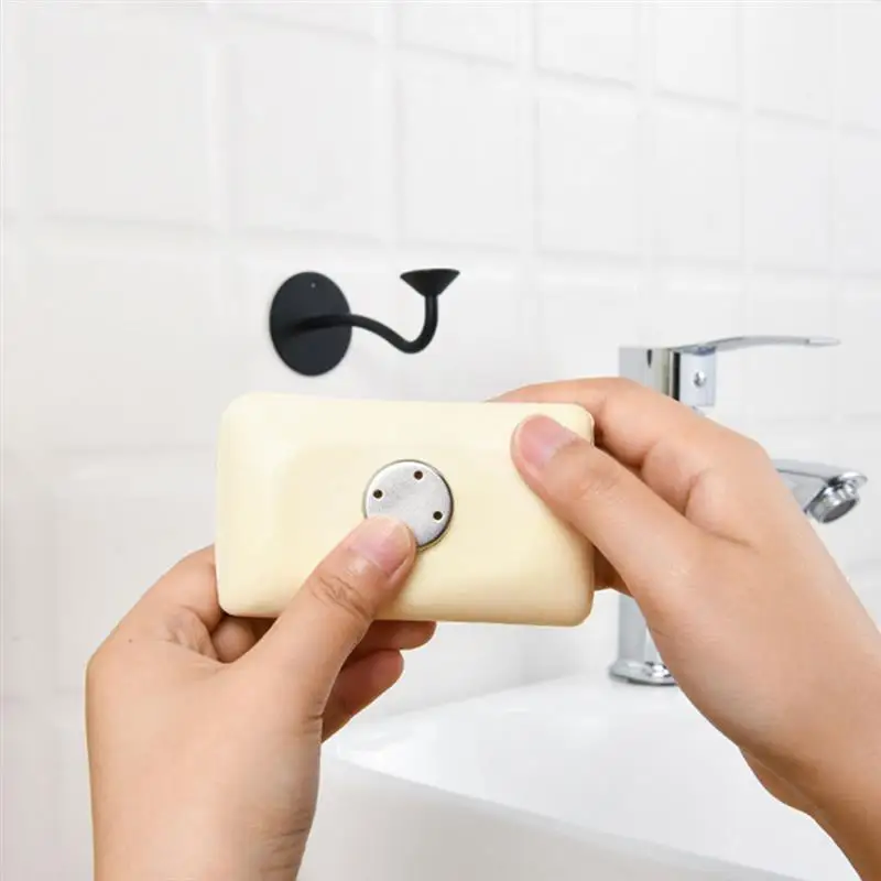 Magnetic Soap Holder Caps Stainless Steel Suction Cup Soap Hanger for Kitchen Bathroom Toilet Wall-mounted Dish 4Pcs soap holder