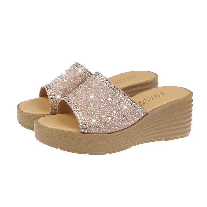 

Шлепанцы Comemore женские на платформе, базовые сандалии на танкетке, летние тапочки, высокий каблук, сланцы