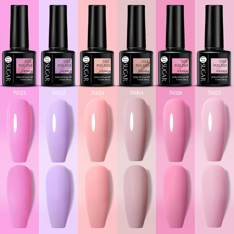 URSUGAR 7.5ml Solid Color Gel Polsih Classic Matte Glossy DIY Nail Art Trendy Reflective Glitter Nail Gel UV LED Soak Off 4