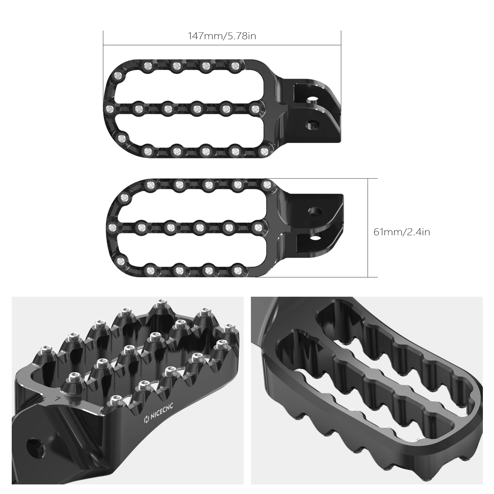 NICECNC Für BMW R1200GS R1250GS Vergrößerte Fußrasten Fußstütze Bremshebel Pedal Extender R1250GS 2019-2023 R 1200GS 2013-2018 – Detail 6