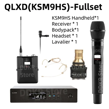 DDKR QLXD4-KSM9HS 풀 세트 UHF 트루 다이버시티 무선 마이크 시스템, 노래방 무대 공연 마이크, 무선 전문가