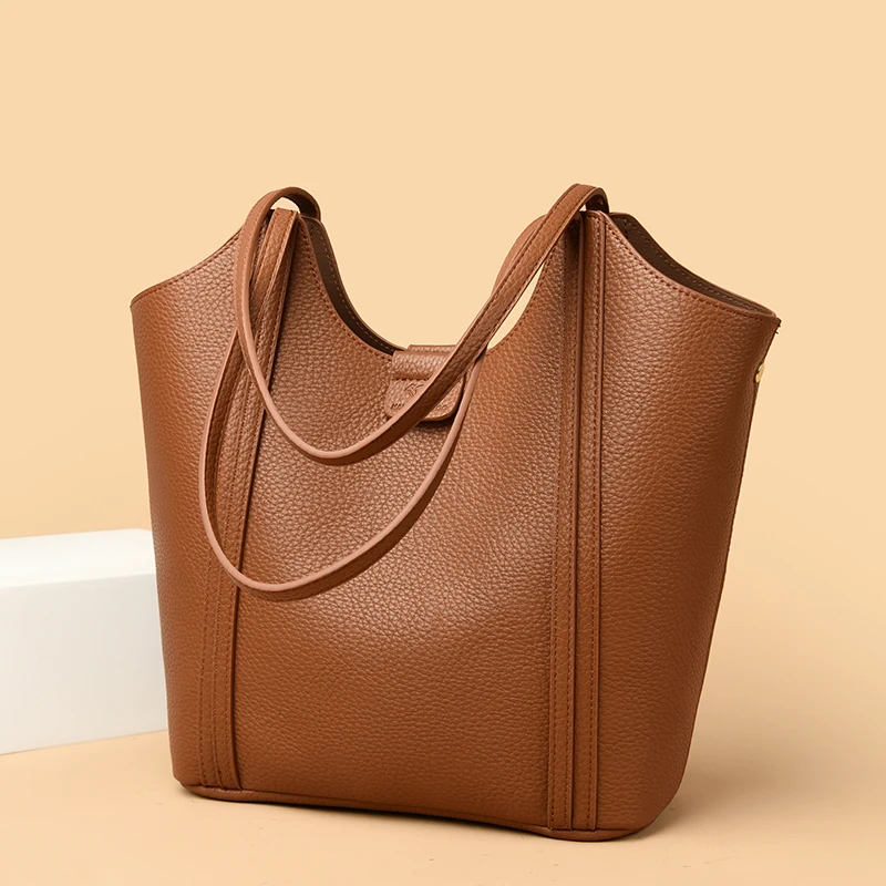 Borsa a tracolla da donna di grande capacità borsa da ascella Borse da shopper per pendolari in vera pelle da donna Borsa di lusso di alta qualità Borsa grande - immagine 4