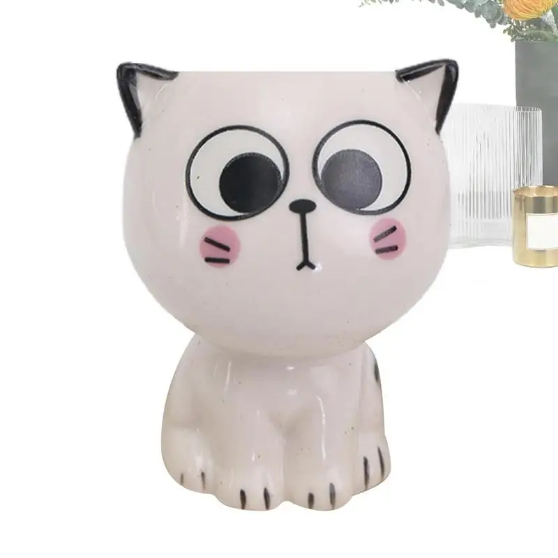 

Home Plants Pot Cat Animal Shape Ceramic Planter Herb Growing Pots Indoor Outdoor Garden Animal Planters For Home