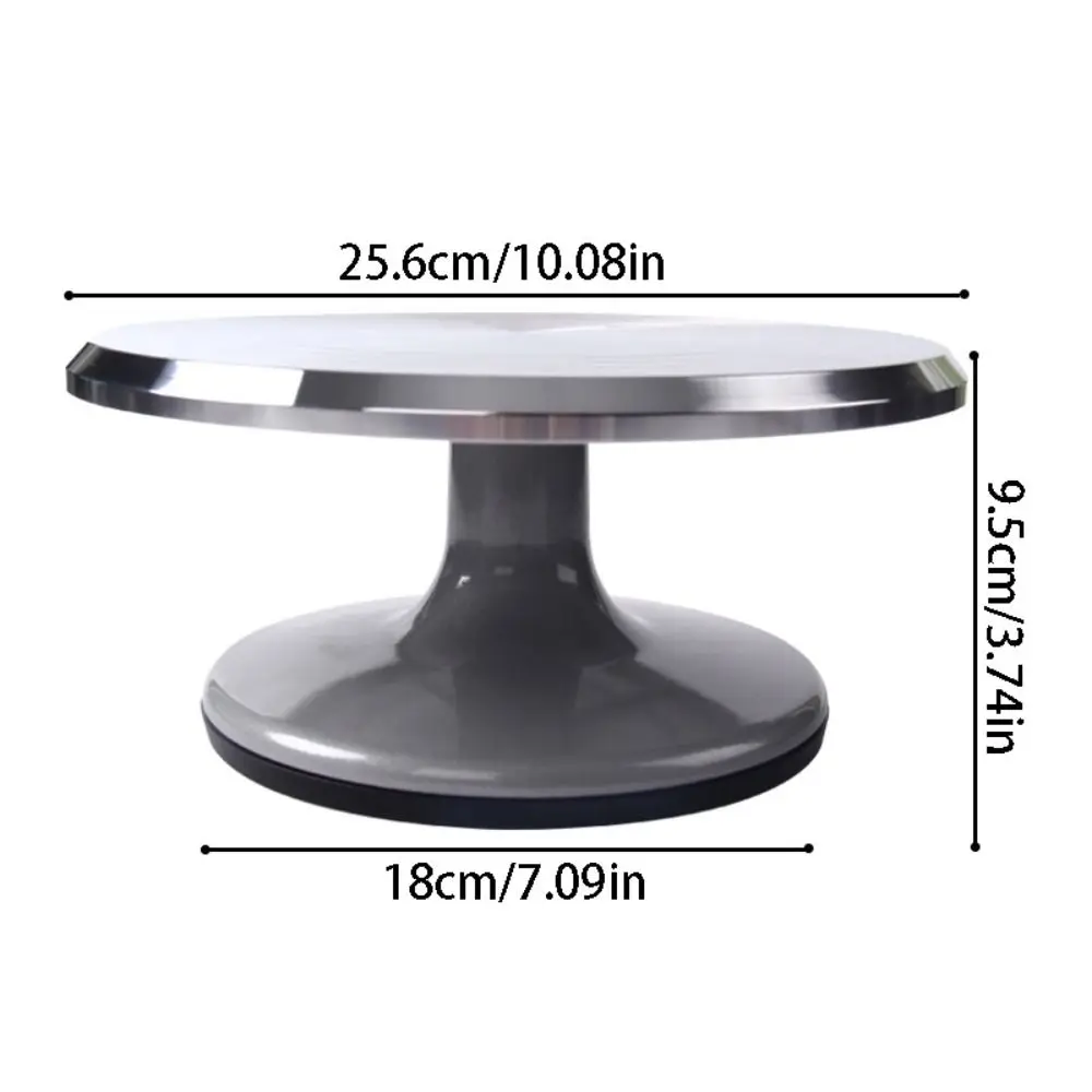 Aluminum Alloy Cake Turntable Non Slip Smooth Rotation Cake Decorating Holder Silicone Bottom Heavy Duty Revolving Dessert Stand