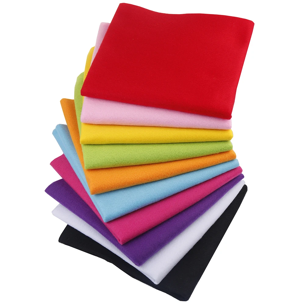 2mm Thick Solid Color Polyester Non-Woven Soft Felt Fabric for Children Handmade DIY Sewing&Quilting Dolls Toy Crafts Material