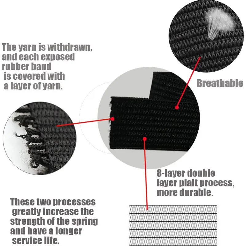 5Meters Sewing Elastic Band Heavy Stretch High Elasticity Knit Elastic Band for Sewing Waistband Elastic White black 10-60MM - Image 5