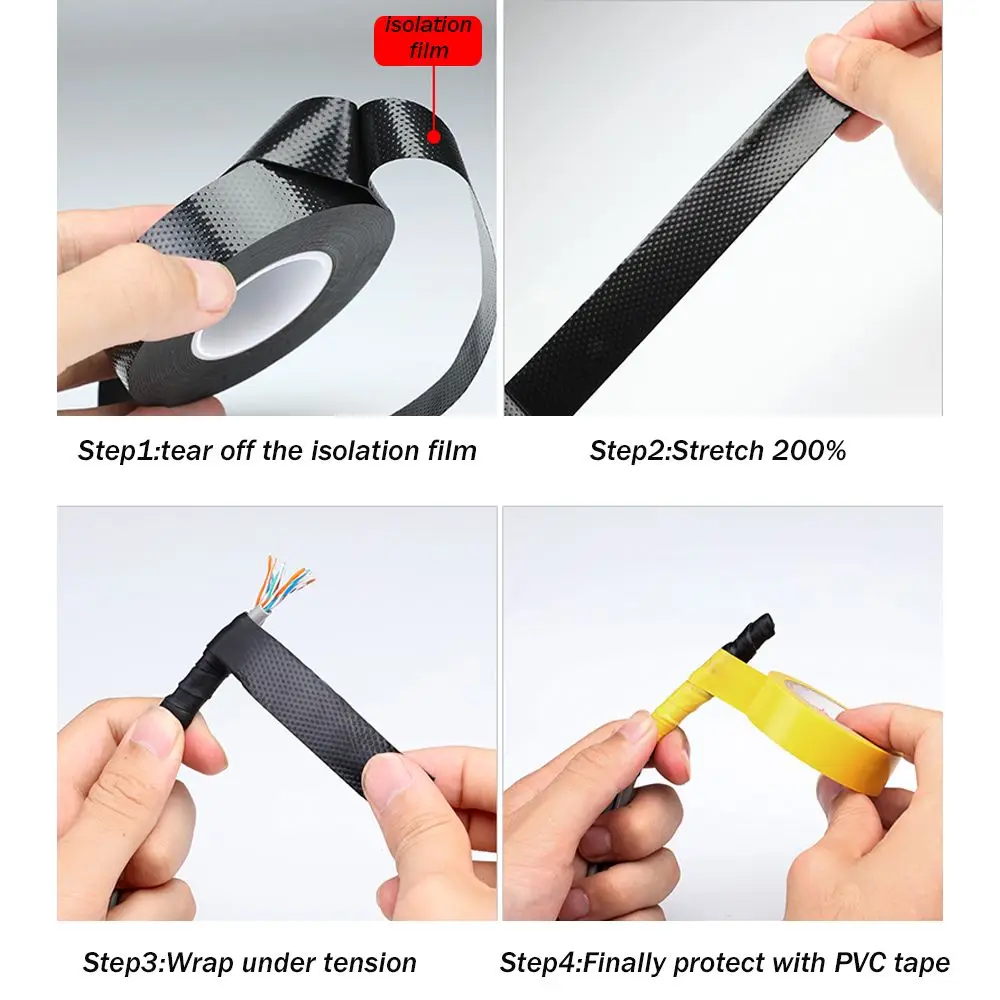 Waterproof Self-Fusing Repair Tape for Sealing and Insulation