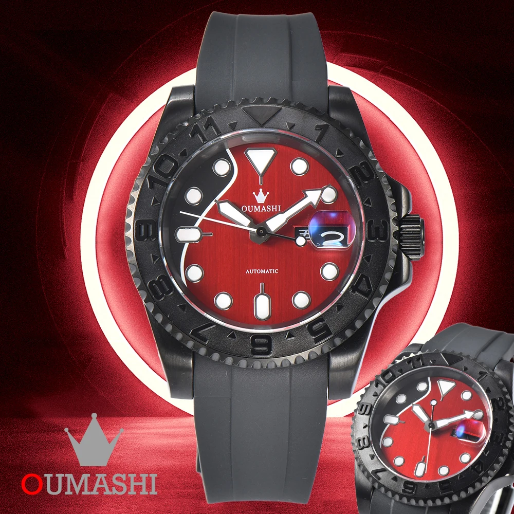 

NH35 часы OUMASHI часы с сапфировым стеклом автоматические механические роскошные часы 40 мм Чехол Мужские часы с светящимся циферблатом