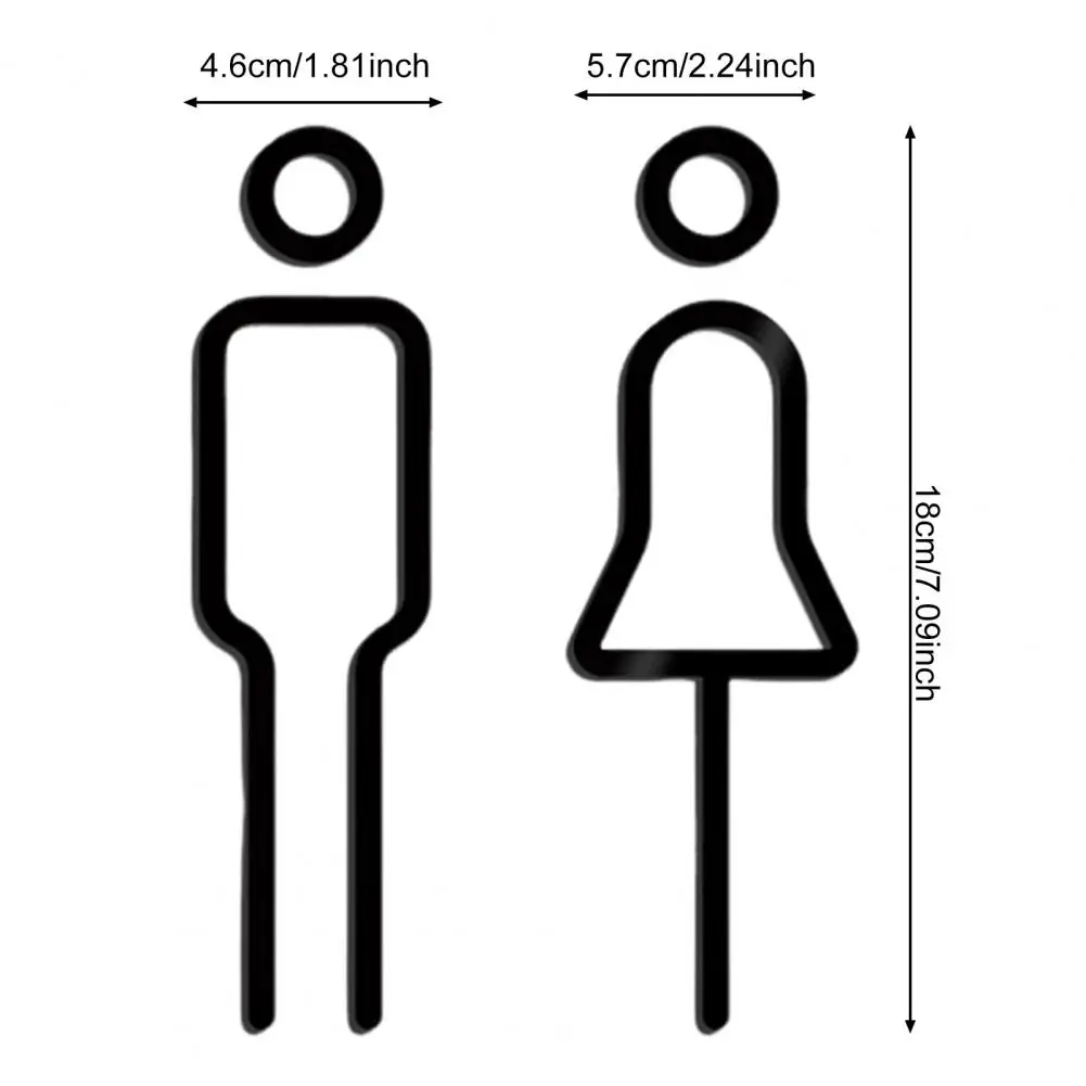 3D Acrylic Bathroom Toilet Sign Toilet Men Women Restroom Door Sign Business Restaurant Office Hotel Washroom Wall Identificatio