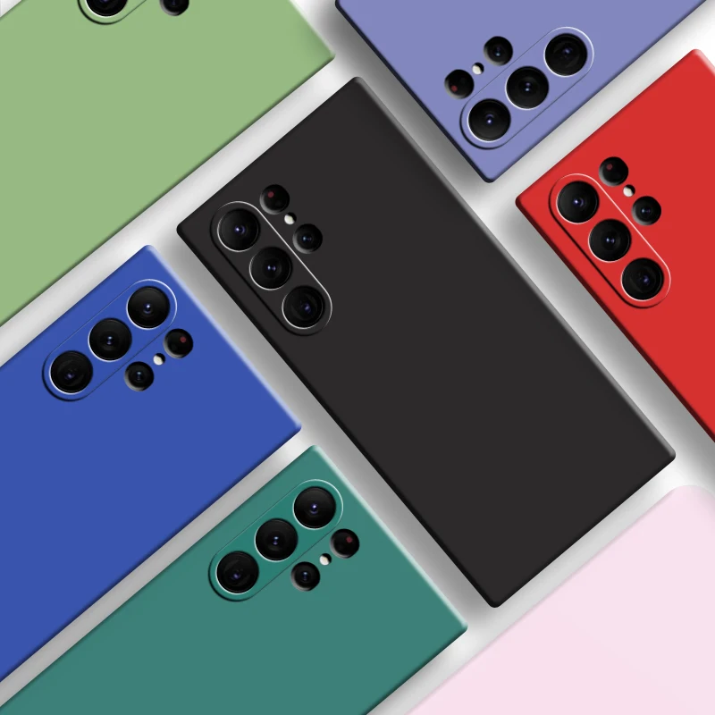 Per Samsung Galaxy S23 Ultra Case Samsung S23 Ultra Cover Nuovo Paraurti Antiurto In Silicone Liquido Per Galaxy S21 S22 S23 Ultra