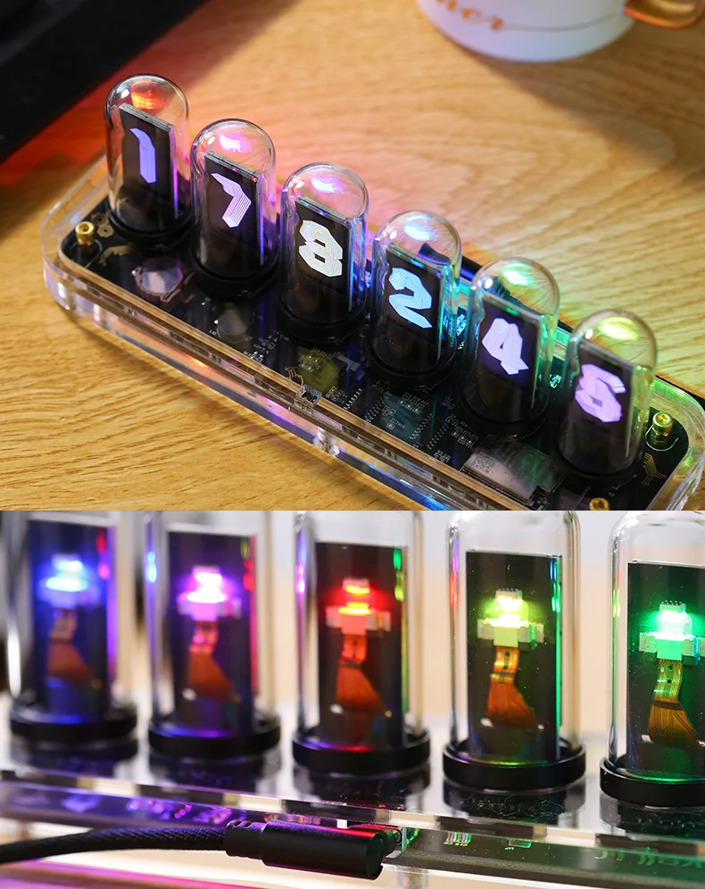 Digital Clock Glow Nixie Tube Clock Mobile APP Editable