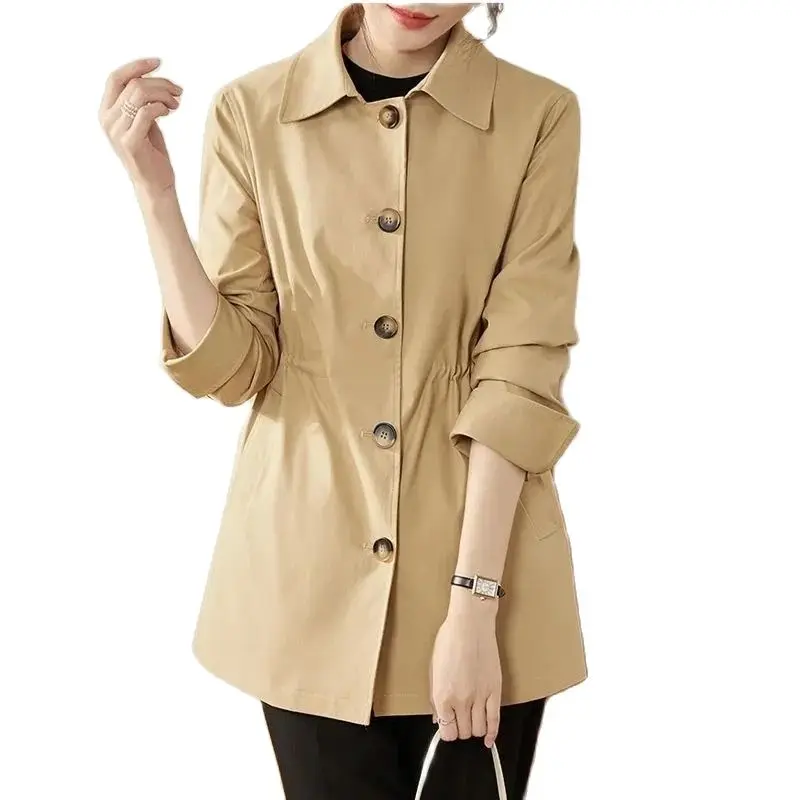 

Spring Autumn Korean Trench Coat Women 2023 New Fashion Single-Breasted All-Match Casual Windbreaker Loose Female Tops Outcoat