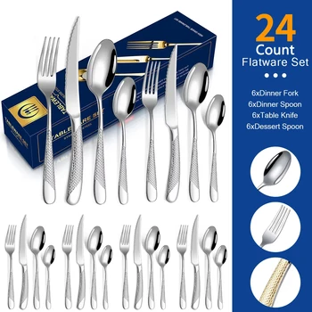 Set di posate da cucina Posate in acciaio inossidabile Design lucido a specchio per feste, compleanni, matrimoni, possono dare a amici e parenti 1