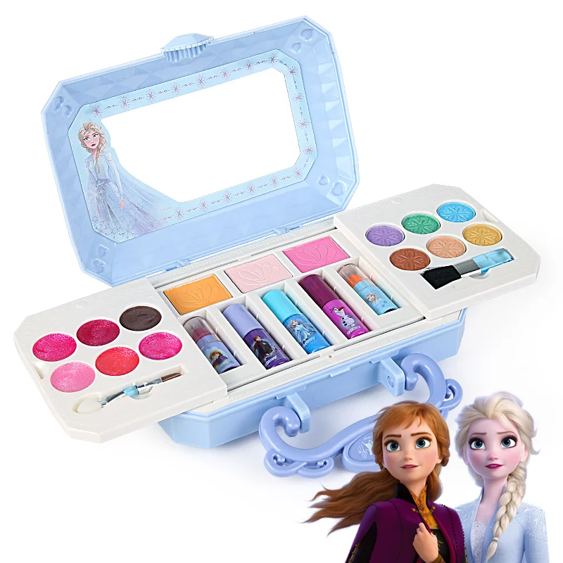 Disney girls mermaid princess elsa Cosmetics Make up set polish Beauty makeup box With original box kids Christmas gift 6