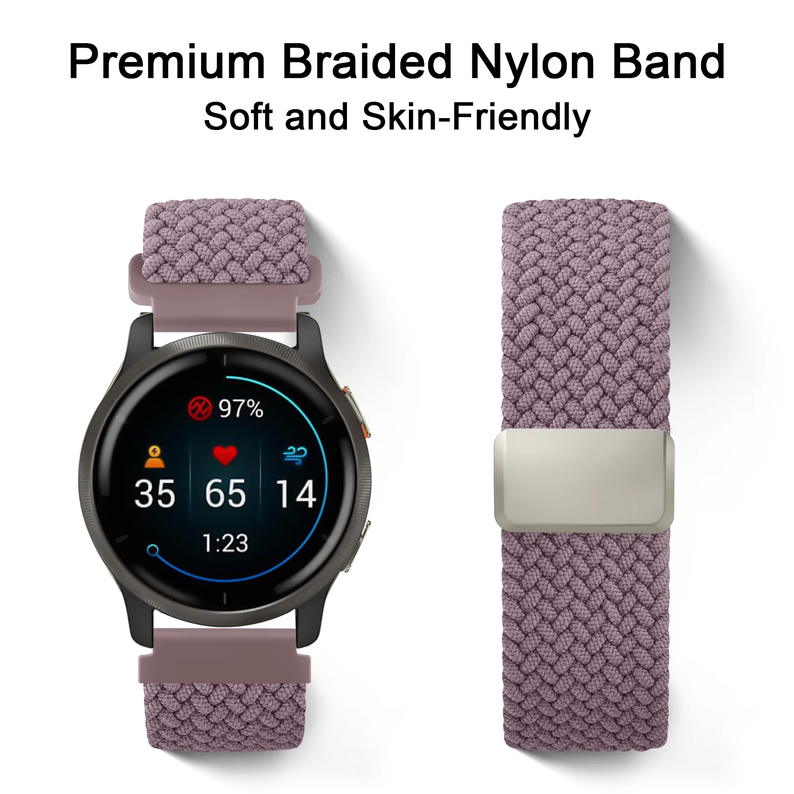 Braided Magnetic Strap - 22mm Adjustable Band