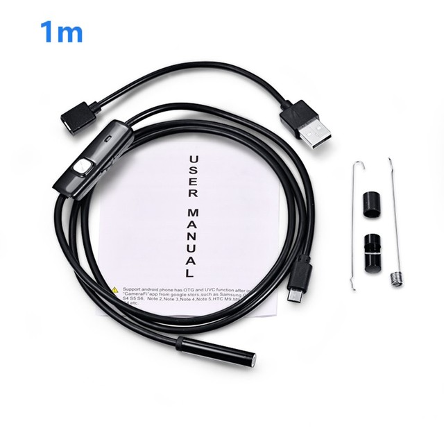 Endoscope Camera Flexible IP67 Waterproof Micro USB Inspection Borescope Camera for PC Notebook 6LEDs Adjustable
