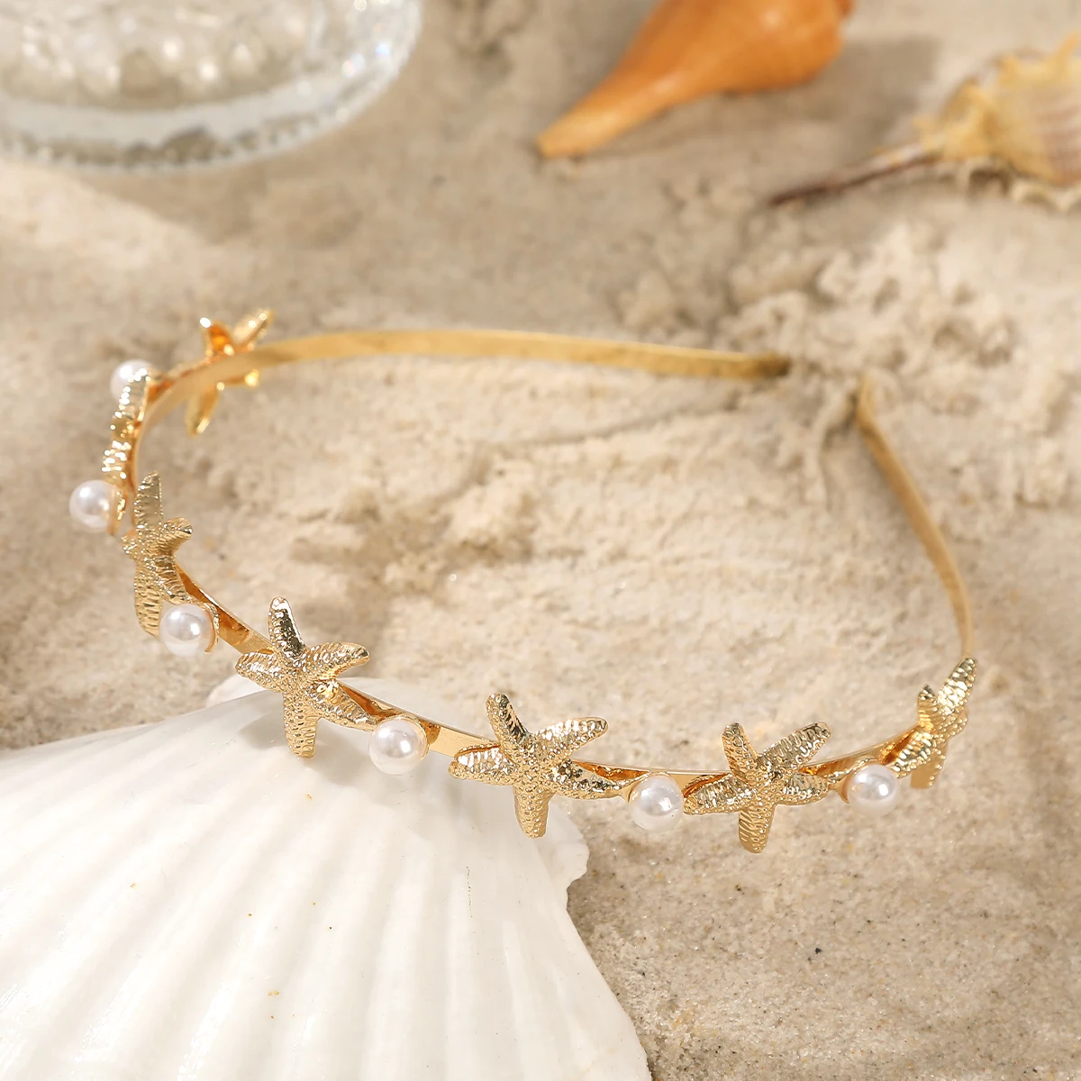 Star Bell Pearl Headbands Hair Hoop Women Luxury Elegant Hair Bands Fashion Korean Hair Accessories Headband Bezel Hair Hoops