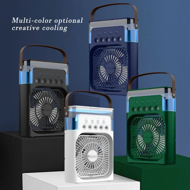 Lenovo Air Conditioner Ice Fan Mini USB Portable Air Cooler Humidifier Water Mist Spray LED Night Light Desktop Cooling Fan 6