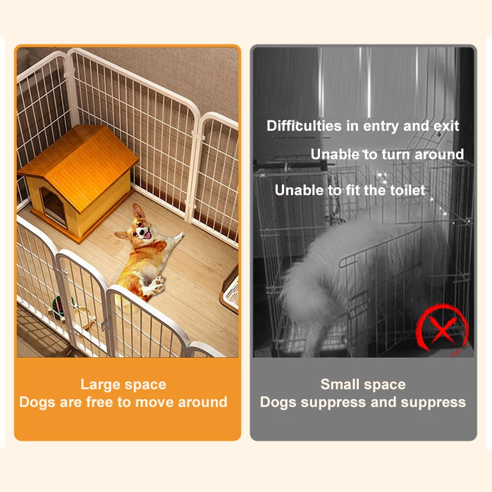 6 Panels Dog Playpen Fence Foldable Exercise Puppy Kennel Cage Heavy Duty Dog Exercise Fence for Dog Cat Rabbit Pet Exercise