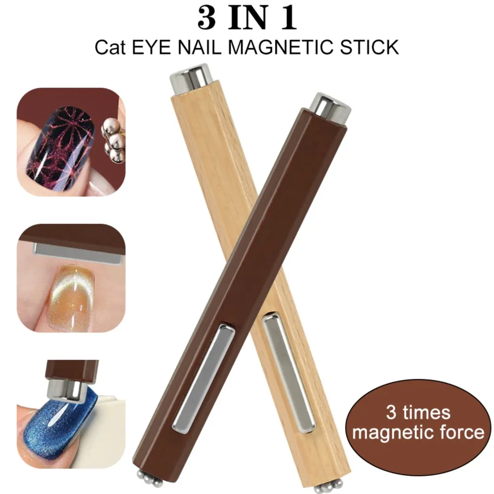 1pc Cat Eye Nail Magnetic Stick 3-in-1 Multifunctional Cylindrical Magnet For Cat Eye UV Gel Polish Super Strong Magnetic Tools magnetic nail art tools cat eye nail tool magnetic nail tools