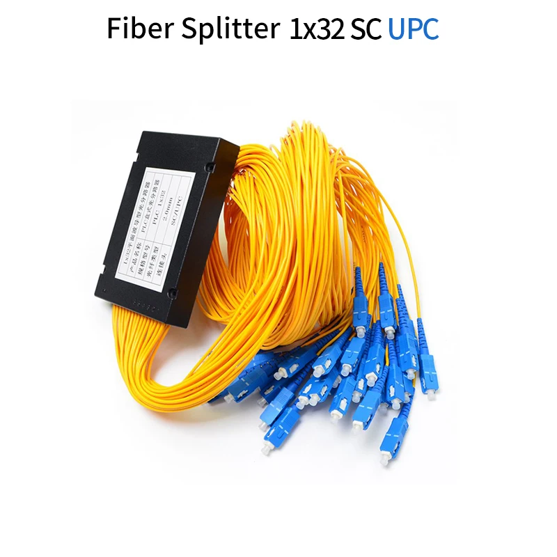 

1x32 SC APC PLC Box Optical Splitter FTTH Splitter Pigtail Type Round Head Optical Splitter 1:32 Fiber Optic Cable Splitter SC