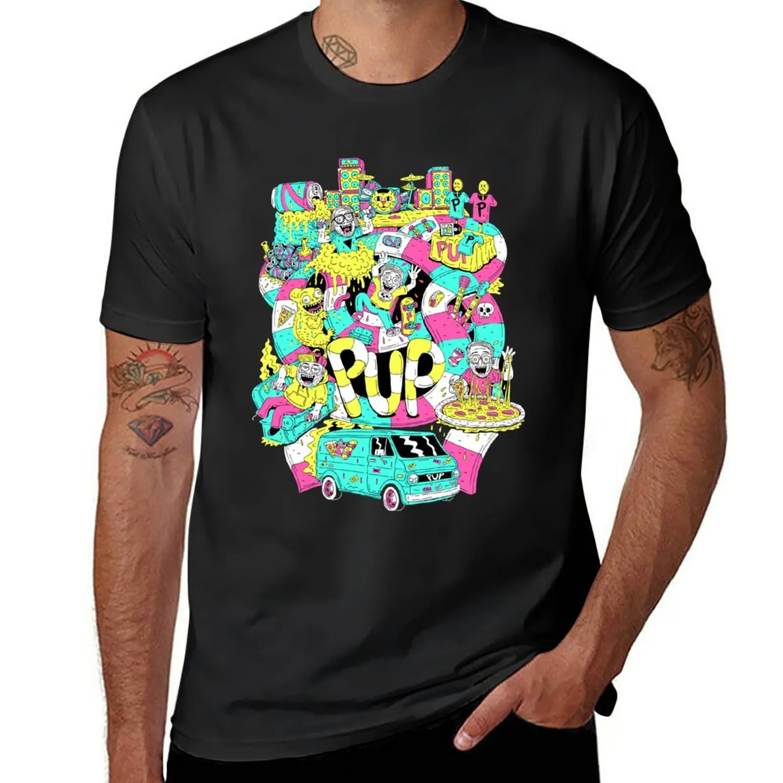 New Pup Band Logo T-Shirt Camicetta Pianura T-Shirt Abbigliamento Uomo