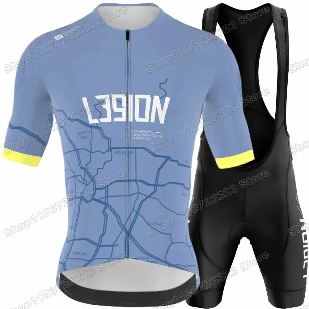 Team L39ION Cycling Jersey Set Legion of Los Angeles Cycling Clothing Men Summer Road Bike Shirts Suit Bicycle Bib Shorts