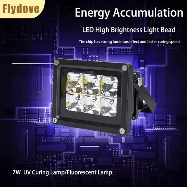 กาว UV 365nm 395nm 405nm LED Oxidation UV Curing Lamp เหมาะสําหรับเรืองแสงการฉายรังสีเรซิ่น Shadowless กาว Bonding 1