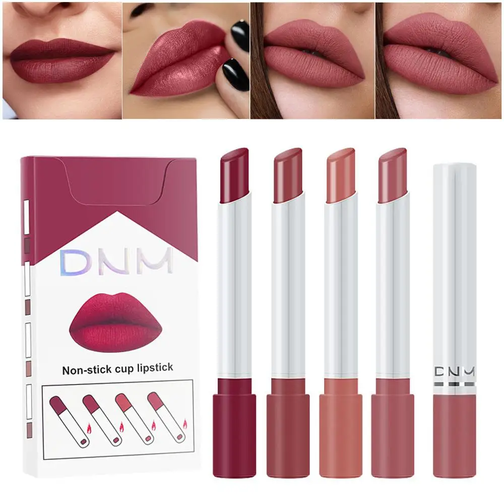 4PCS Liquid Mirror Lipsticks Set Long Lasting Waterproof Lipstick Non Stick Cup Matte Lip Gloss Cosmetics Makeup for Women