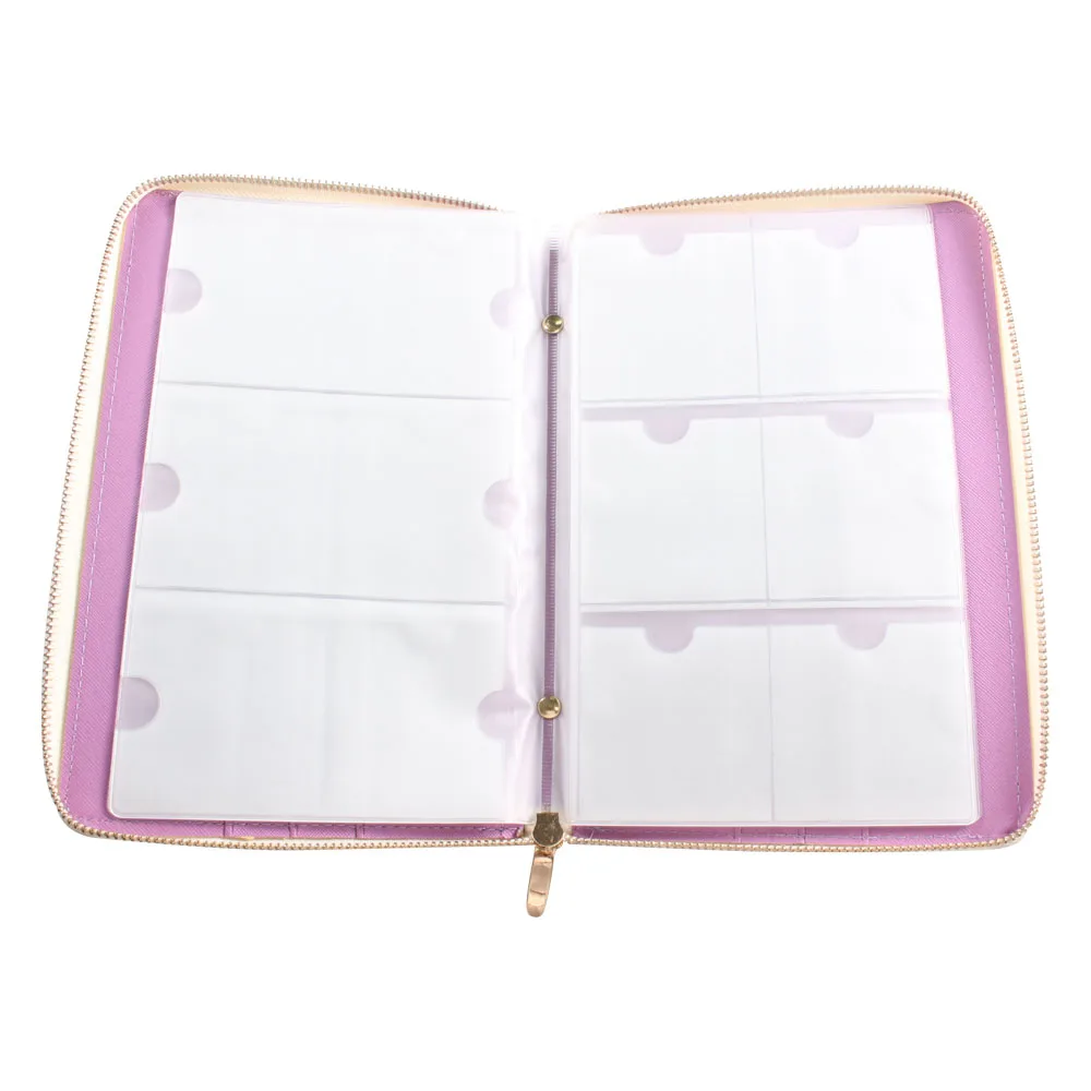72Slots Purple Nail Art Stamping Plates Holder Storage Bag Empty Case Rectangle Template Accessories Tools For 6*12cm/6*6cm 6