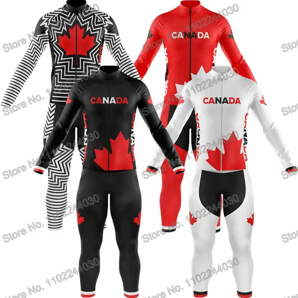 Canada Cycling Clothing Winter Cycling Jersey Men's Set Road Bike Shirt Suit Autumn MTB Women Bicycle Thermal Jacket Suit Tights