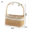 Small Flower Basket Flower Arrangement Basket Willow Rattan Woven Basket Wicker Half Moon Storage With Handle Flower Baskets 4