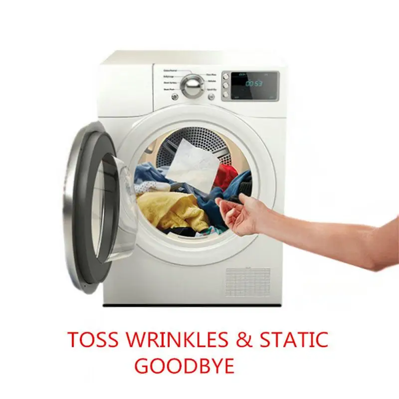 4 In 1 Fabric Softener Sheets Tumble Dryer Sheet Wrinkle Static Remover Clothes Protection Laundry Partner Home Supplies