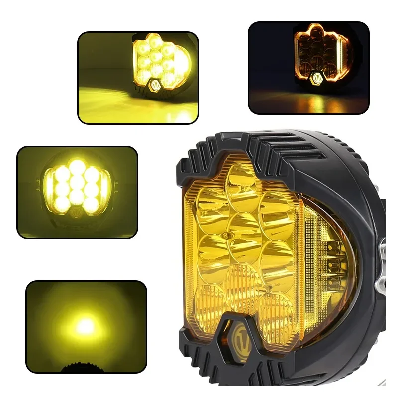 

7'' Amber Yellow LED Work Light Spotlight Offroad 4x4 Driving Fog Light for Jeep Truck Cars SUV Boat Barra LED Headlight 12V 24V