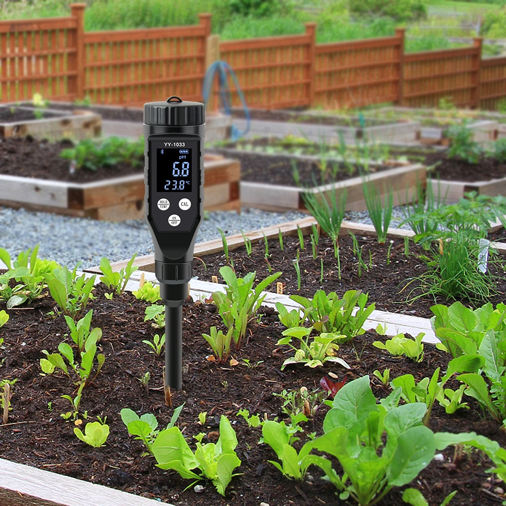 Yieryi Smart Bluetooth Soil PH TEMP Meter YY-1033 Garden Potted Plants Acidity Data Logger Monitor for Orchard Greening Farms 4