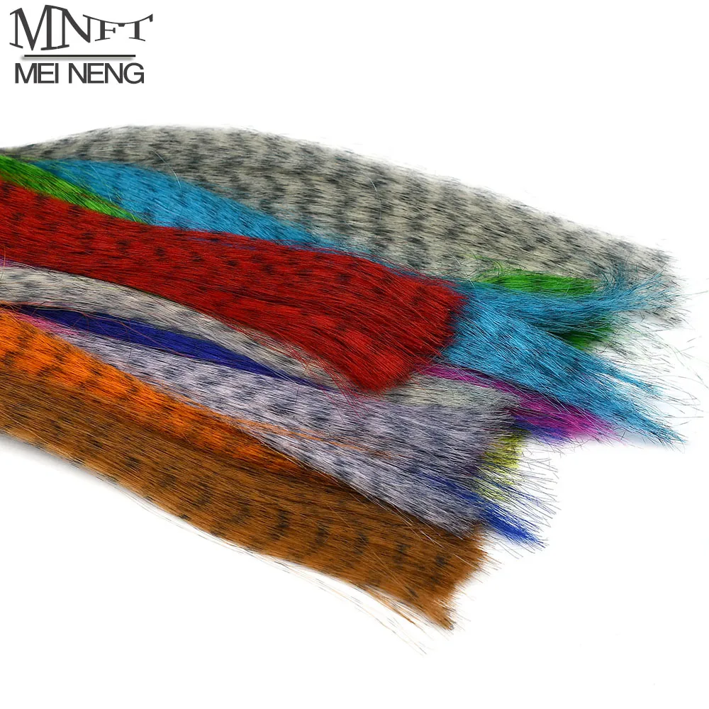 12 optionale Farben Fliegenfischen Black Barred Minnow Fibers Streamer Fliegenbinden Zebra Grizzly Hair Flies Body